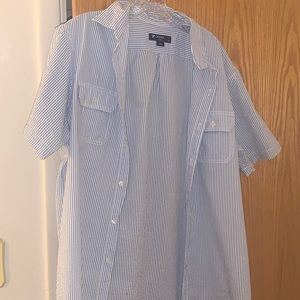 Seersucker short sleeve button up
